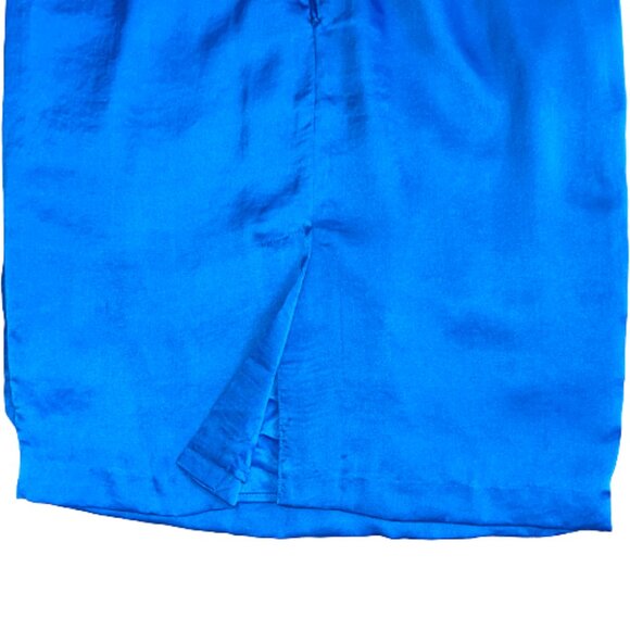 NWT Vince Camuto Strapless Blue Black Satin Dress Sz 2 Party Cocktail - Picture 5 of 9